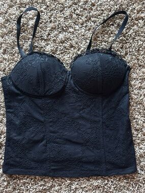 Madden Girl Black Top with Lace Trim